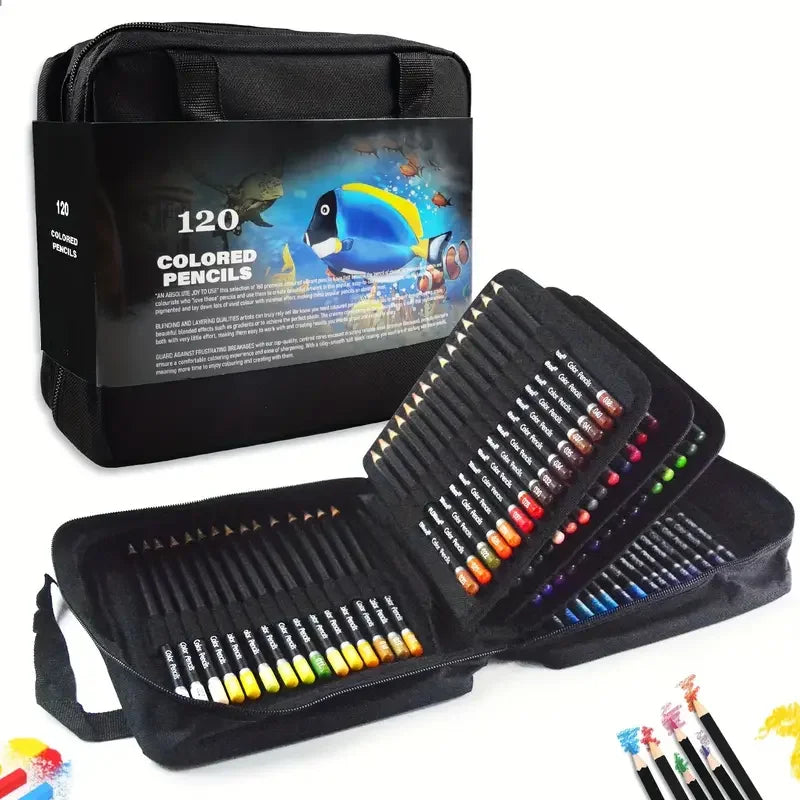 Set di matite colorate 72/120/180 con libro da colorare e custodia