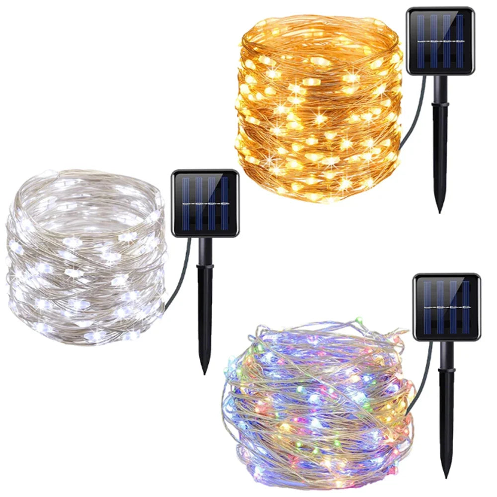 Luci a LED solari a catena per esterni – Ghirlanda impermeabile per giardino,…