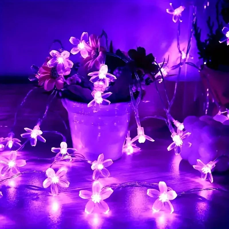 Catena di luci solari a forma di fiori di ciliegio - 5/12/22 m, luce bianca…