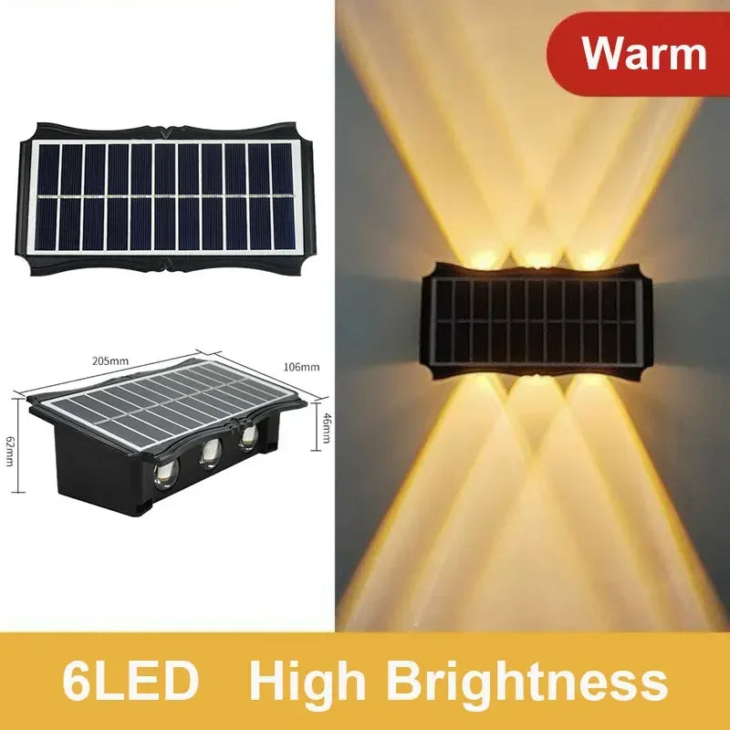 Lampada da Parete Solare LED per Esterni – Illuminazione Waterproof Up & Down