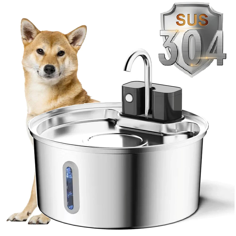 Fontanella per Gatti in Acciaio Inox 3,2 L con Batteria 4000 mAh e Filtrazione