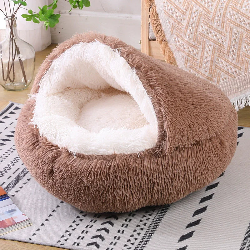 Cuccia rotonda in peluche per cani e gatti – Calda, lavabile, per tutte le…