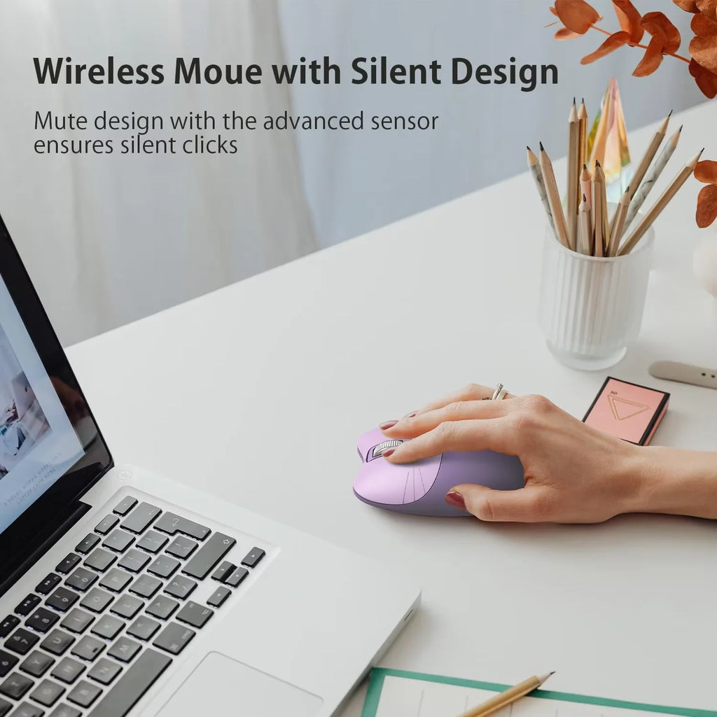 Mouse wireless Cute Cat 2.4 GHz, DPI regolabile, compatibile laptop e desktop