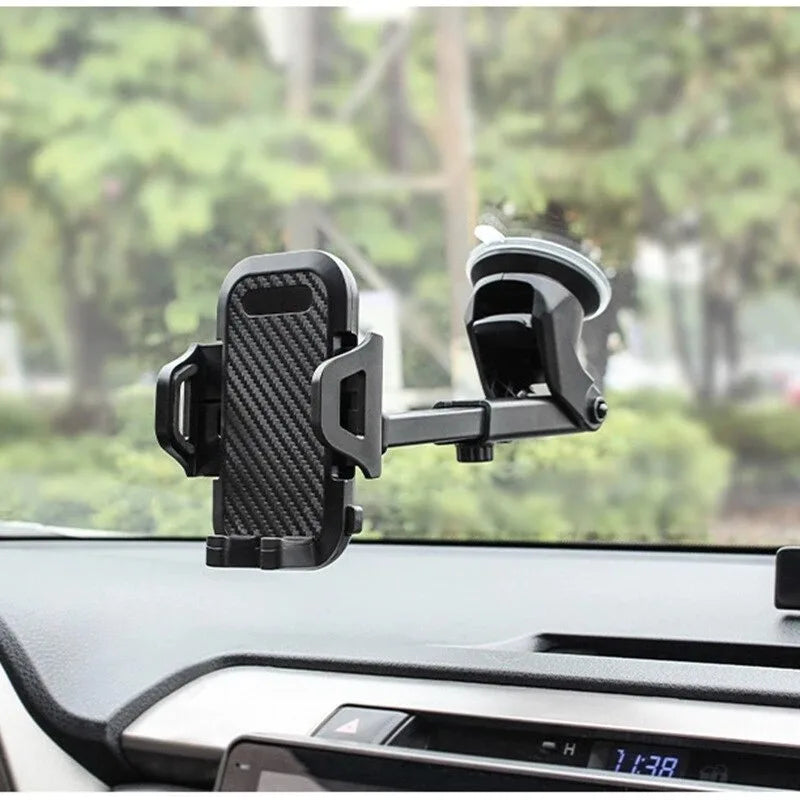 Supporto per smartphone da auto con ventosa regolabile – Nero