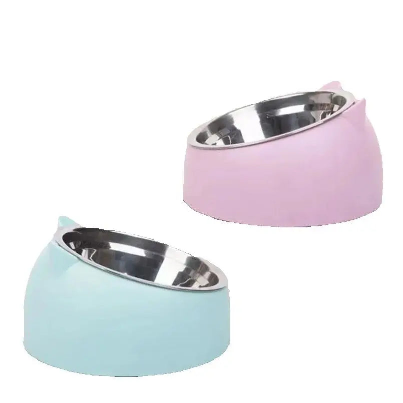 Ciotola rialzata 15° per cani e gatti, acciaio inox con base antiscivolo