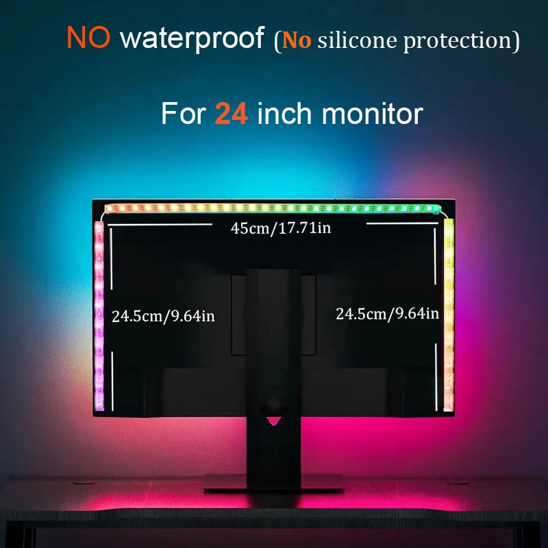 Striscia LED RGB per monitor: sincronizzazione colore, musica e controllo app