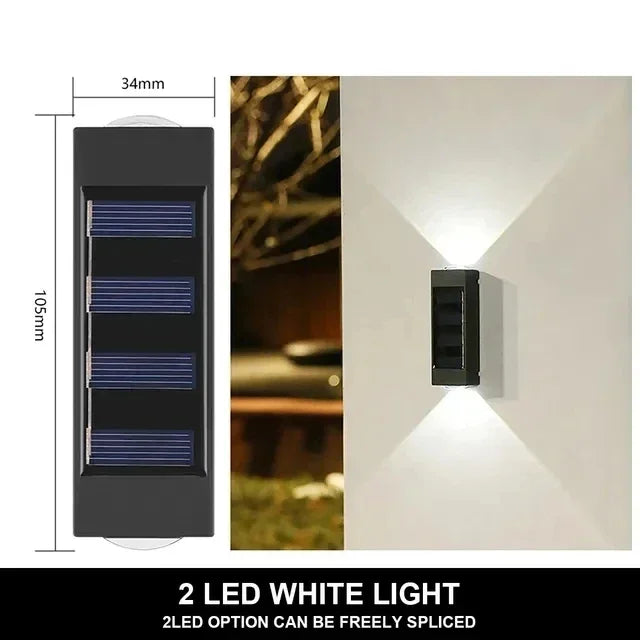 Lampada da Parete Solare 12 LED Impermeabile per Giardino e Patio