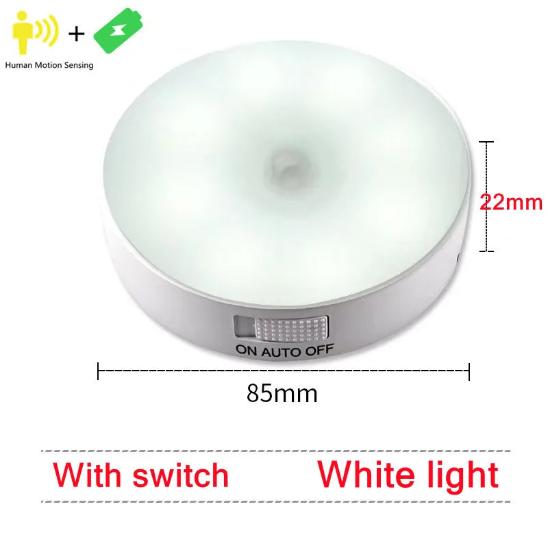 Lampada LED a Sensore di Movimento ricaricabile USB per camera, scale e armadi