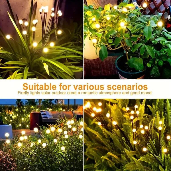 Lampada solare da giardino con luce a lucciole, LED, resistente all’acqua