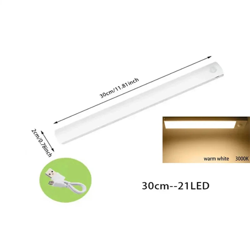 Luce LED ricaricabile con sensore di movimento e fissaggio magnetico per armadi