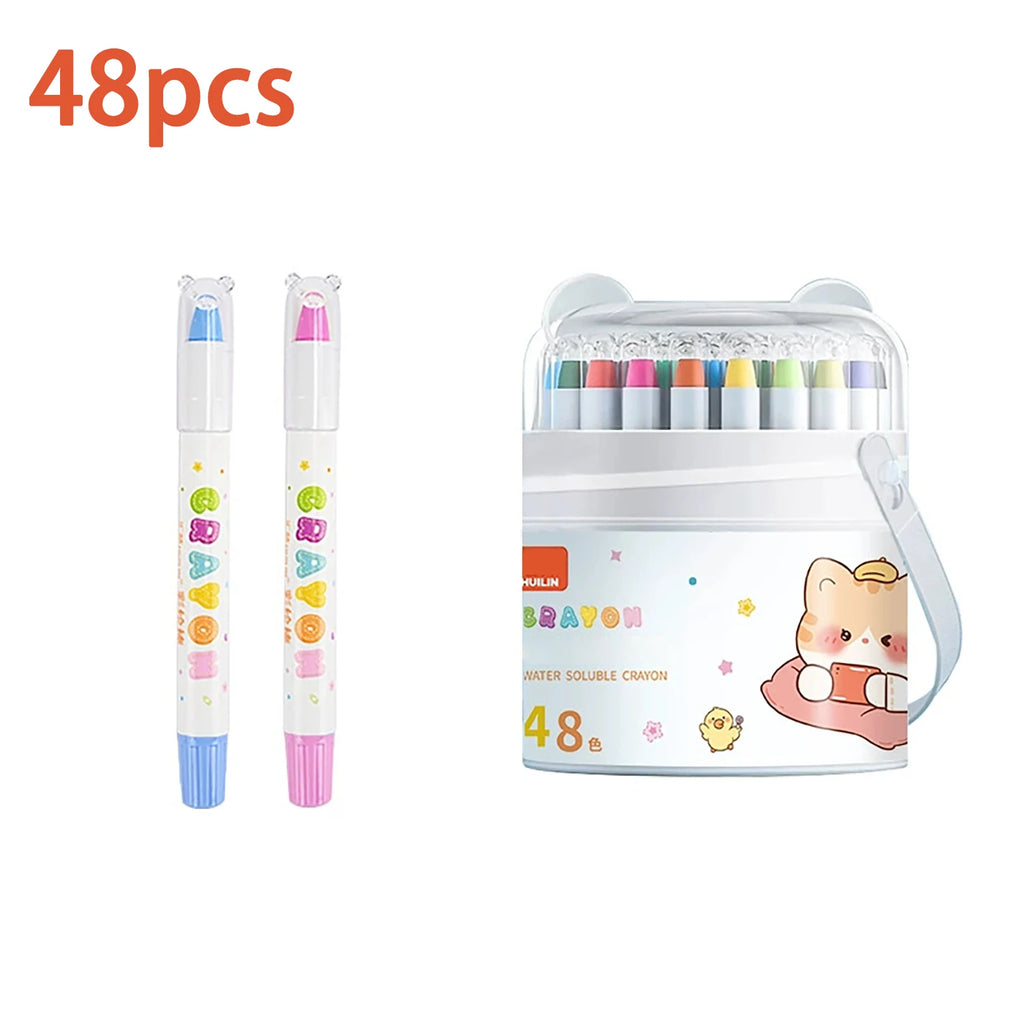 Crayons Gel Pastello 48 colori, morbidi, lavabili e impugnatura ergonomica