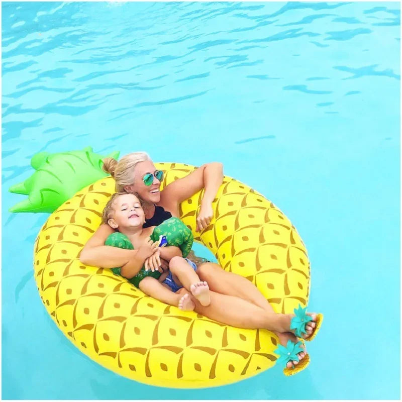 Ciambella Piscina Ananas con Schienale per Adulti e Bambini