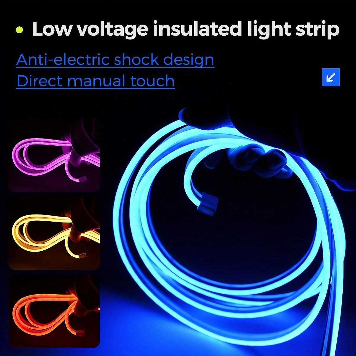 USB Neon LED Strip Light Flexible Colour Changing Lights 5V SMD 3535 Neon Rope Lights USB Cuttable Neon Rope Light for Bedroom