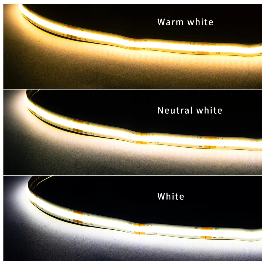 1m-5m COB Led Strip Cabinet Light DC 24V Penetrable Wood Touch Dimmer Switch Wardrobe Cupboard Showcase Pantry DIY Lights Strip