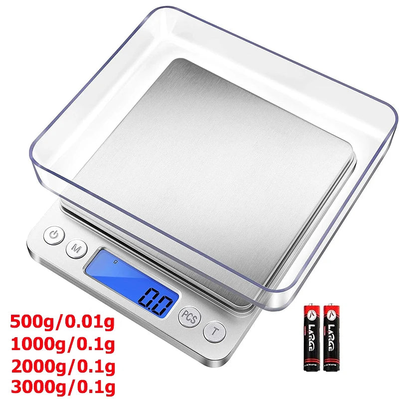Bilancia da cucina digitale mini con vassoio, 6 modalità, display LCD, grammi e…