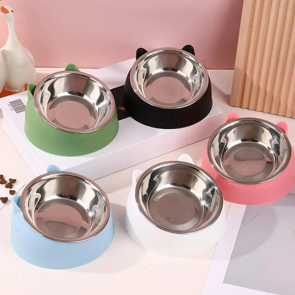 Ciotola per Gatto in Acciaio Inox Inclinata 15°, Base Antiscivolo e Design…