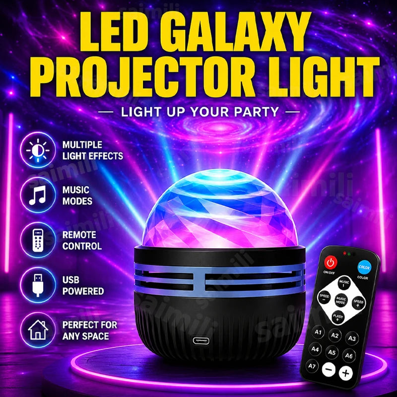 Lampada proiettore RGB Aurora con telecomando USB – luce notturna rotante