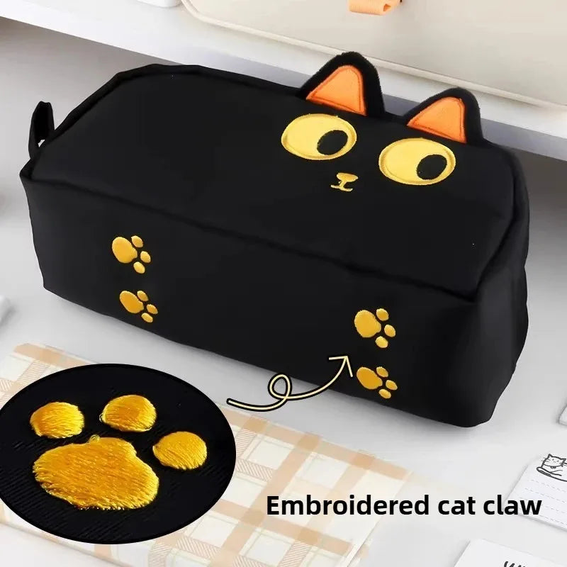 Astuccio per matite a forma di gatto con orecchie peluche – capacità extra per…