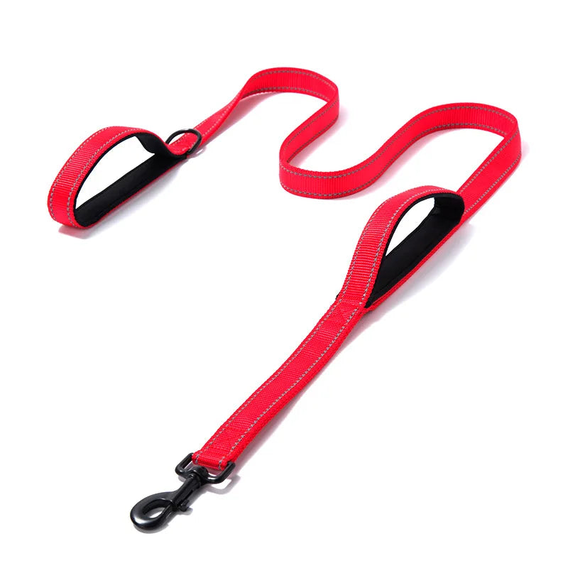 Guida Doppia Padded Nylon Riflettente per Addestramento Cani