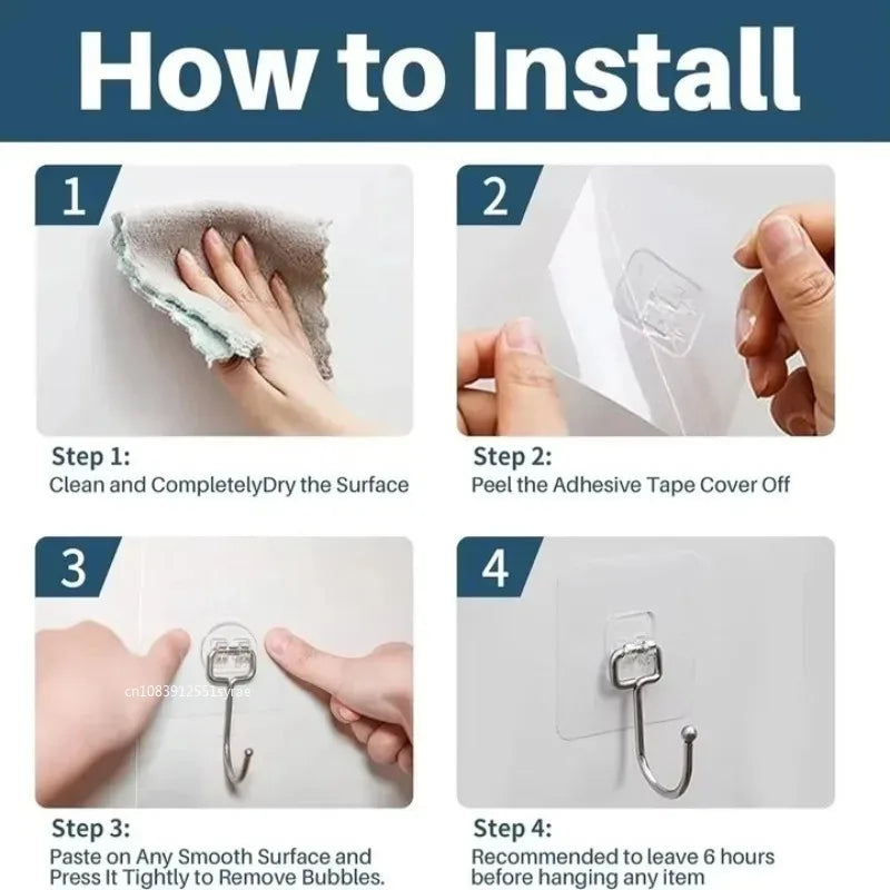 Ganci adesivi rotanti impermeabili per parete e porta – cucina e bagno