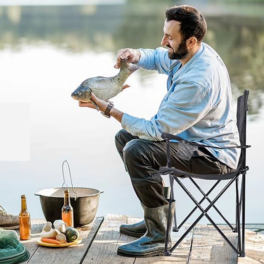 Sedia da campeggio pieghevole, leggera e resistente, per spiaggia e pesca