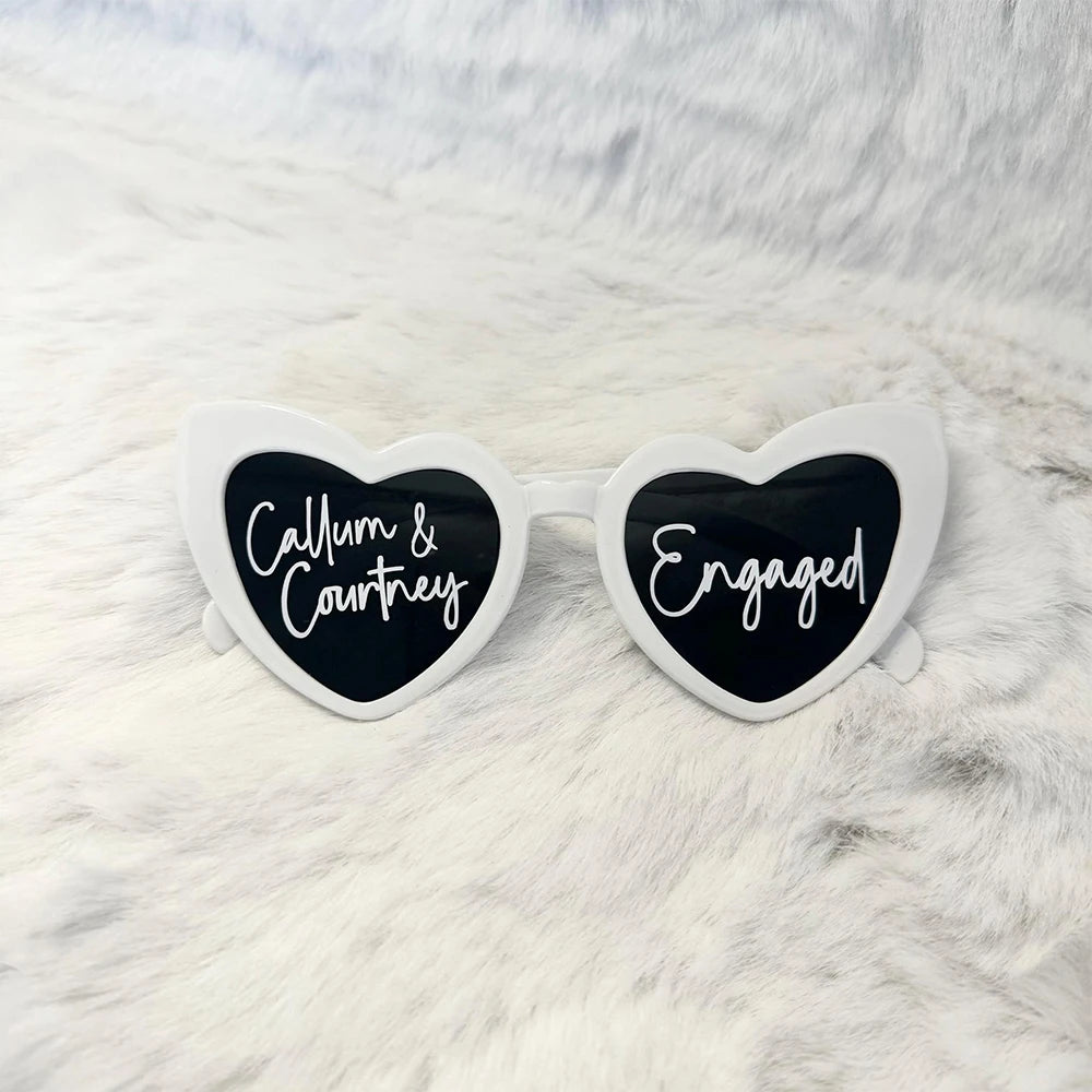 Personalised Wedding Sunglasses Custom Initials Love Heart Sunglasses Wedding Photo Prop Bridal Party Favors Bridesmaid gifts