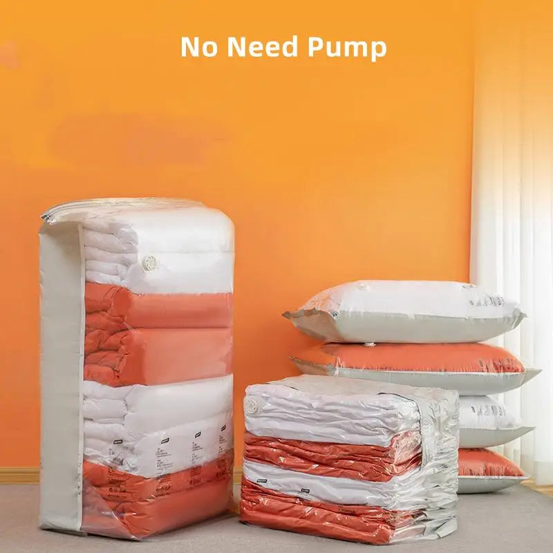 Sacchetti sottovuoto grandi per vestiti e coperte – compressione senza pompa