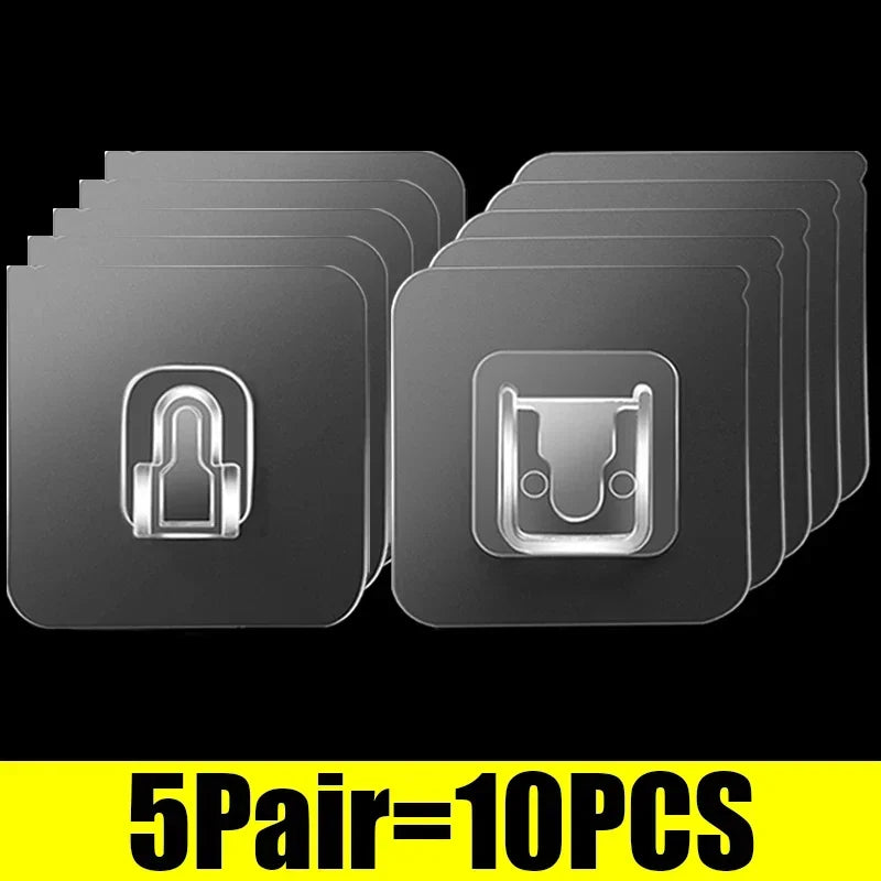 Ganci a Doppia Faccia Trasparenti con Adesivo Potente – 2 Pezzi, 6 cm
