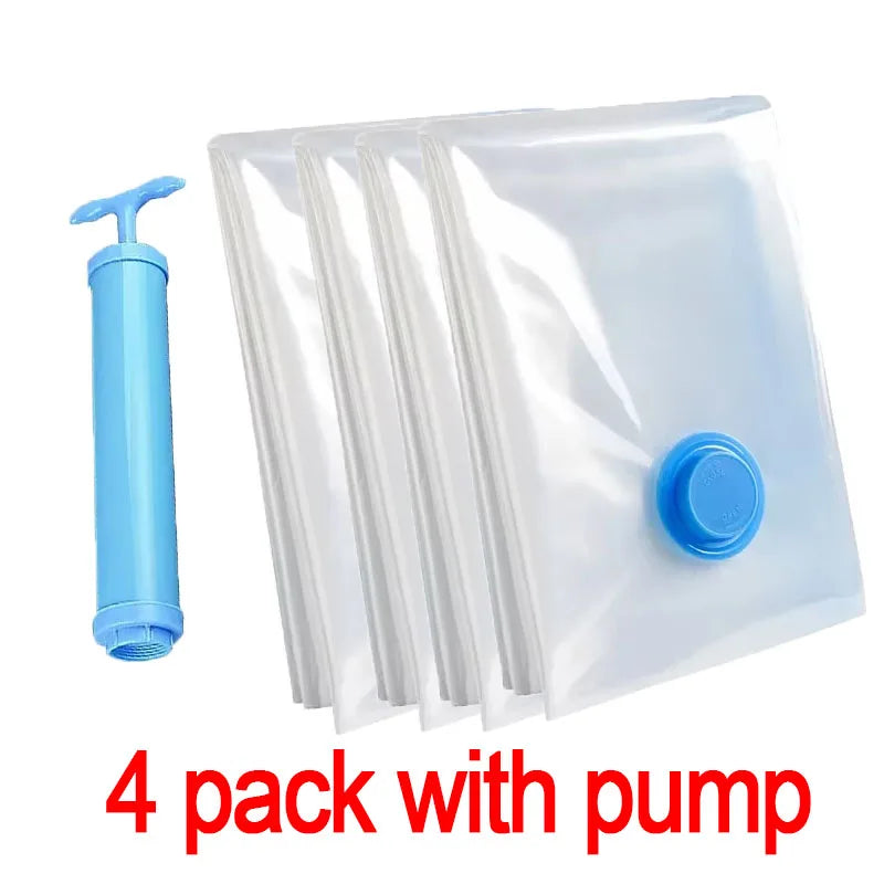 Vacuum Bag for Clothes, Air Vacuum Bag with Pump, Travel Essentials, Space Saver Bags for Comforters Blankets Storage Organizer