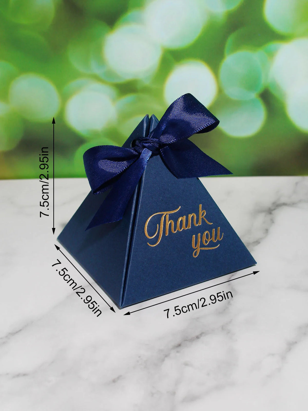 Thank You Creative Bronzing Gift Box Packaging Triangle Box Shape Wedding Candy Birthday Party Cosmetic Packaging Box