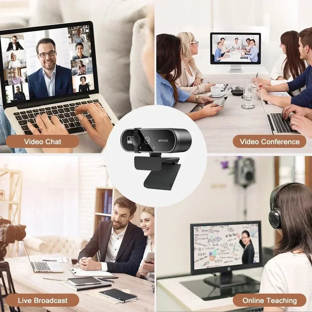 Webcam 4K Full HD con Autofocus e Microfono Integrato – USB 2.0