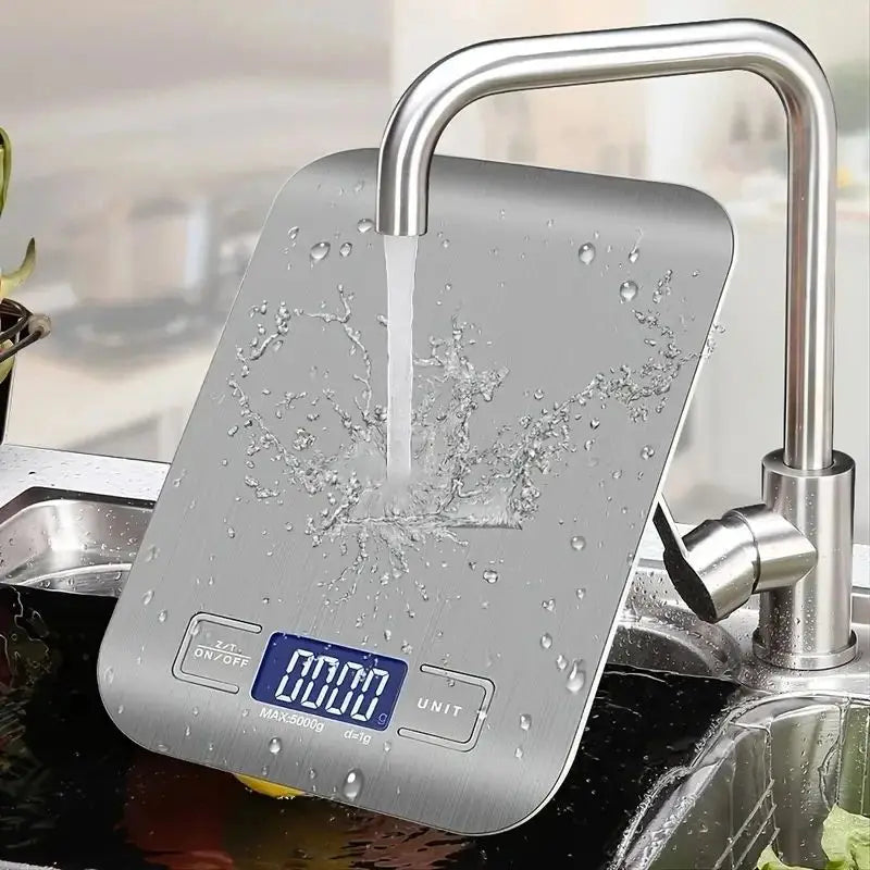 Bilancia da cucina LCD 10 kg, acciaio inox, precisione 1 g