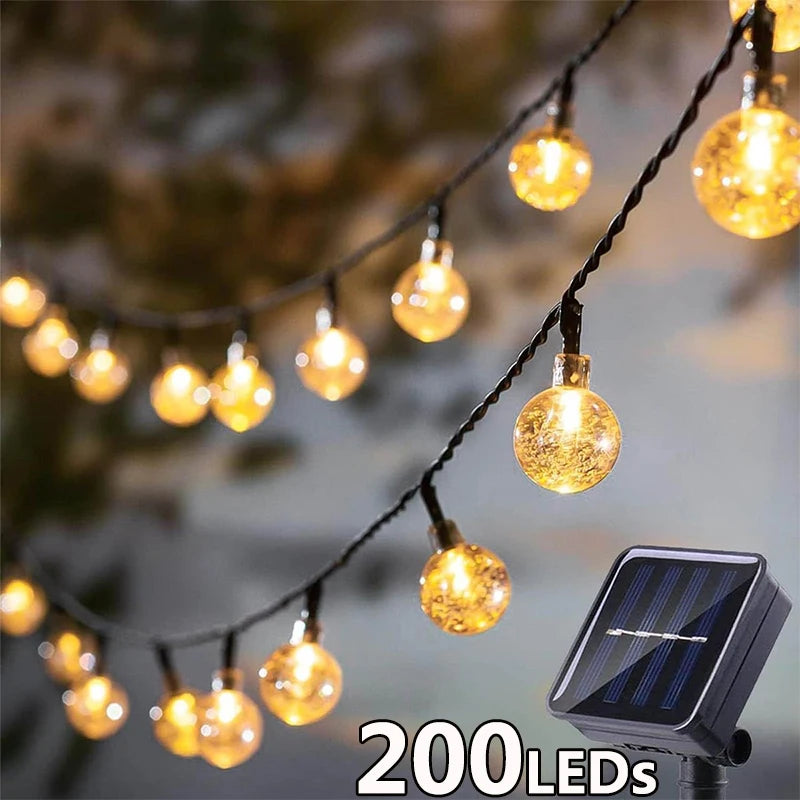 Luci a LED solari per esterno, catena decorativa 8 modalità, impermeabili IP65