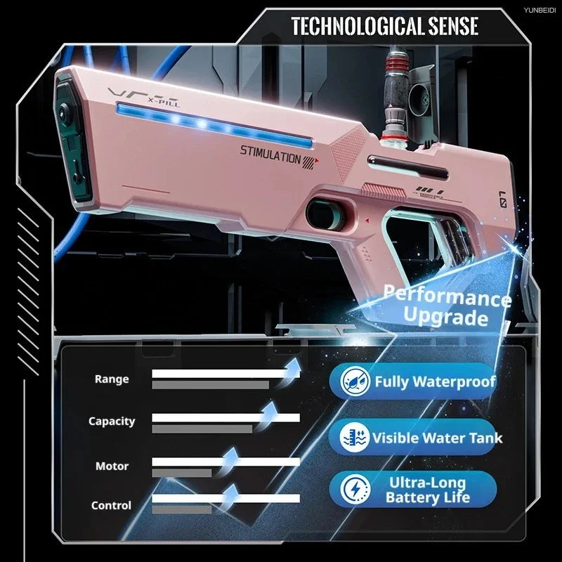 Electric Pulse Water Gun Automatically Sucks Water and Continuously Sprays. Summer Outdoor Game Water Gun Children's Toy Gift