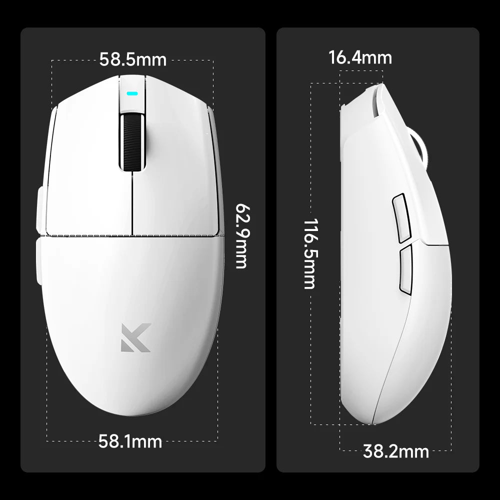Mouse da gioco wireless 26.000 DPI, ultra-leggero 59 g, batteria 800 mAh