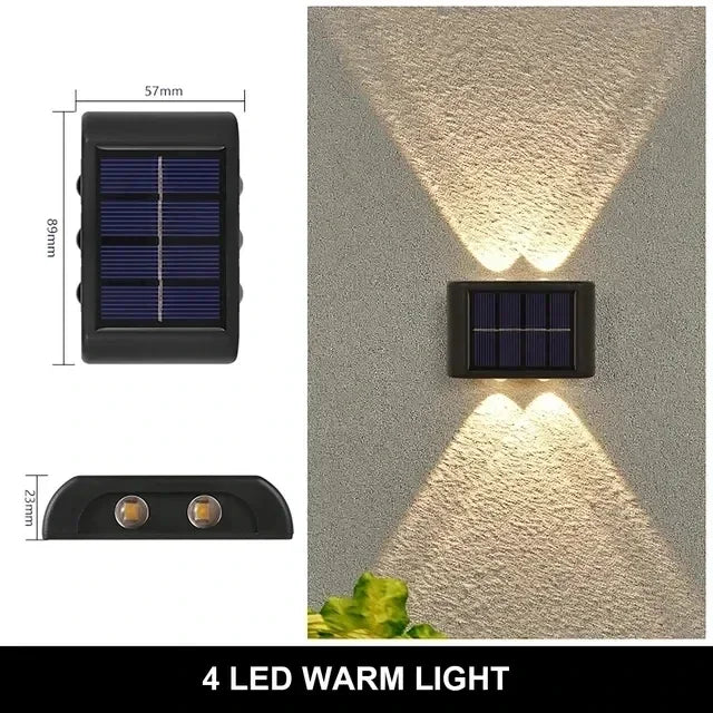 Lampada da Parete Solare 12 LED Impermeabile per Giardino e Patio