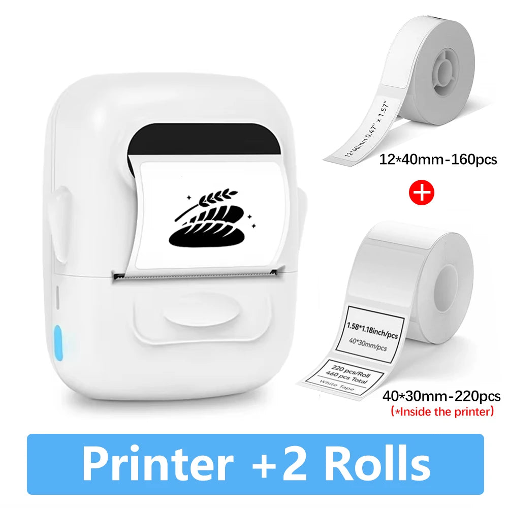 Stampante termica portatile Mini, stampa etichette 12‑50 mm via Bluetooth