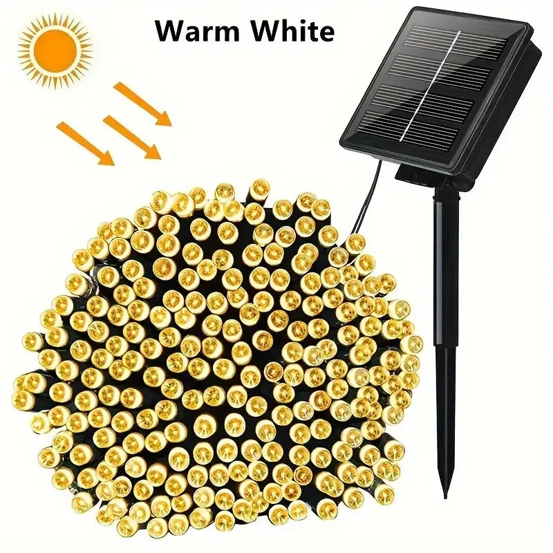 Catena LED solare per esterno – Luci decorative per giardino, Natale e feste