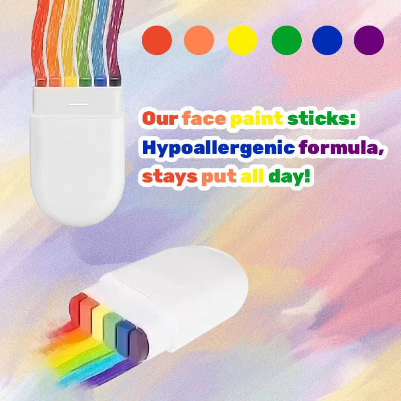 Set di 6 Pastelli a Olio Arcobaleno – Colori Vivaci per Party e Graffiti