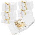 3pcs Large White All-In-One Gift Cardboard Box with Bow Ribbon Perfect for Party Weddings Birthday Holiday Candy Cookie Storage