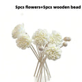 Lot de 9 bâtonnets diffuseurs en rotin avec fleurs artificielles – 22 cm