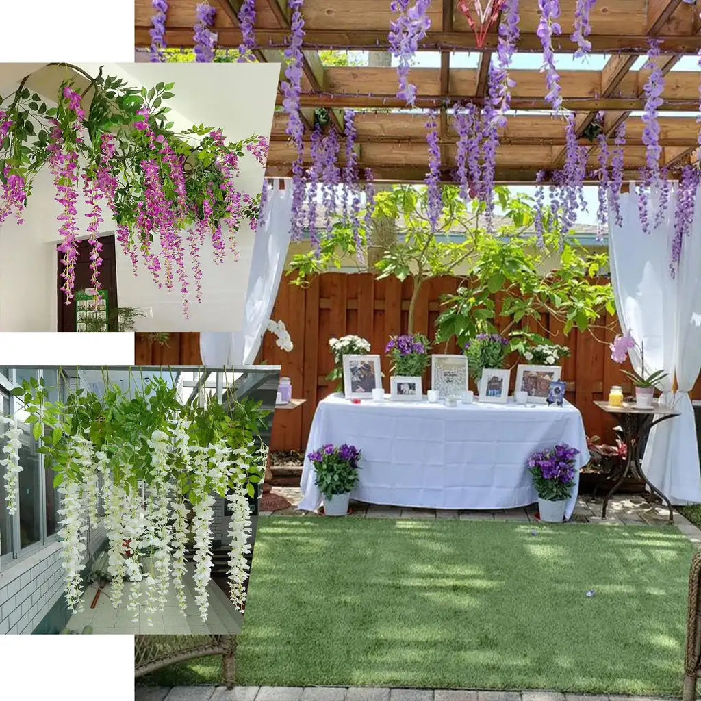 Ghirlanda Artificiale di Glicine 12 Pezzi - Decorazione per Matrimonio e…