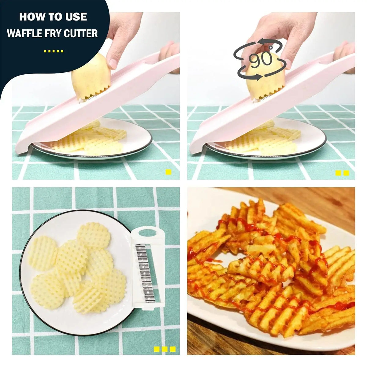 Mandolina 5 in 1 per verdure – affetta, julienne, grattugia e waffle