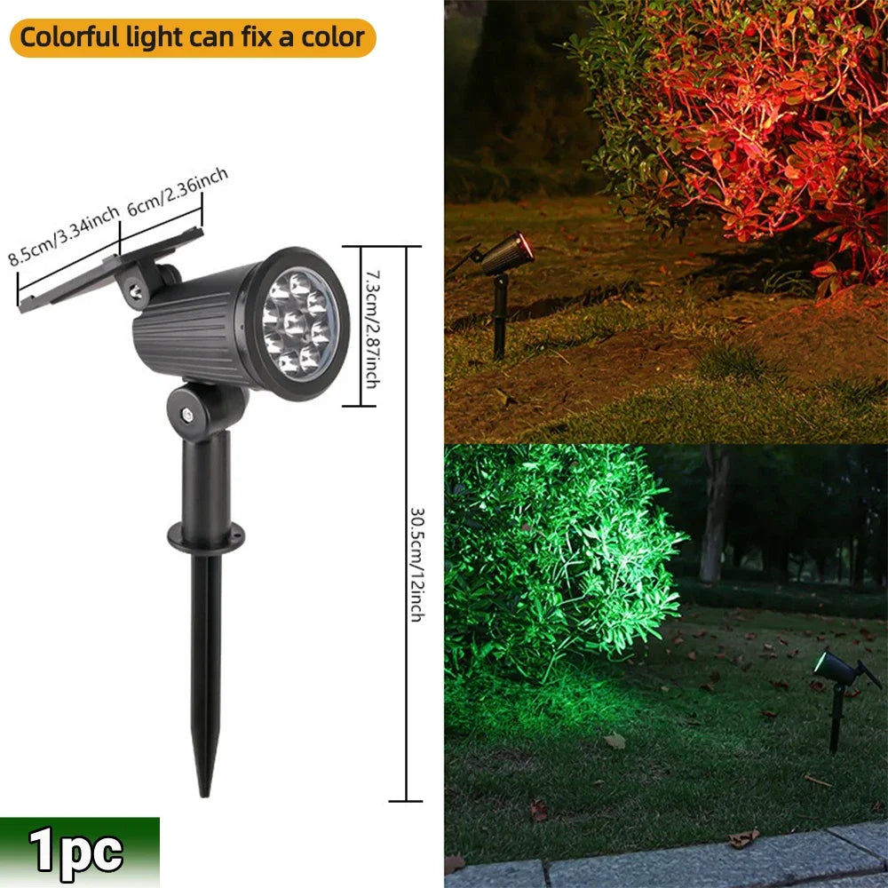 Fari solari LED RGB 9 LED IP65 impermeabili, regolabili per giardino