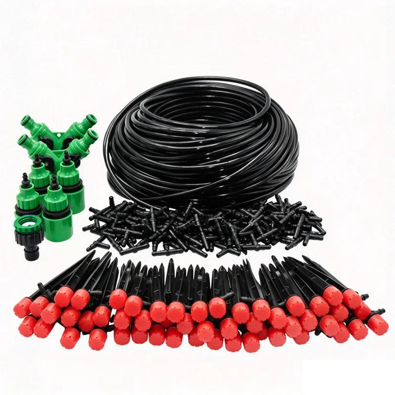 Irrigazione a goccia automatico 5‑50 m – Kit con gocciolatori rossi