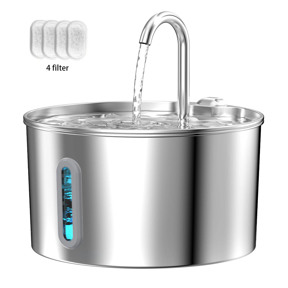 Fontana per Gatti Automatica 2.2L, Acciaio Inox, Pompa Silenziosa