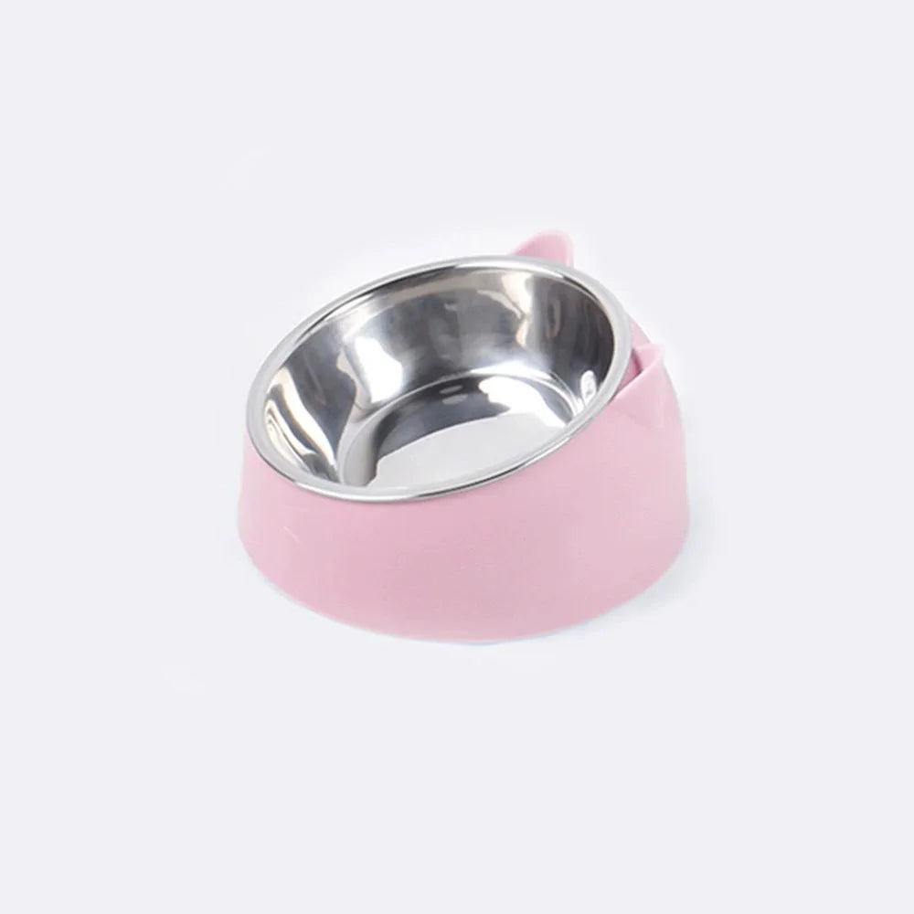 Ciotola rialzata 15° per cani e gatti, acciaio inox con base antiscivolo