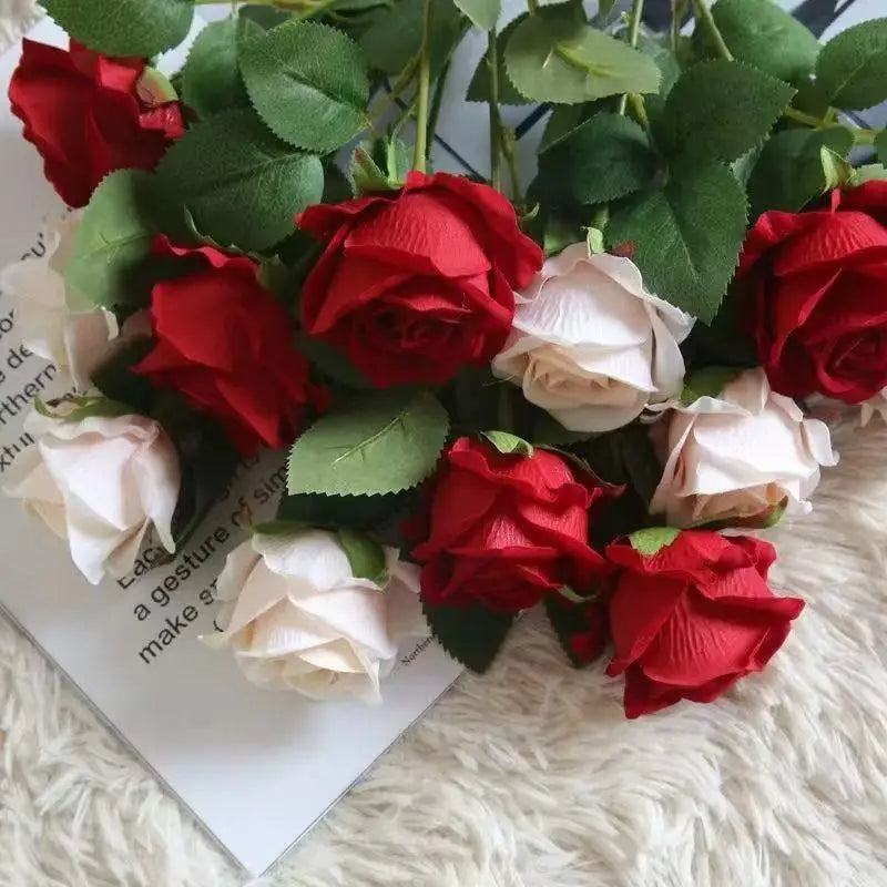 Rosa artificiale in velluto 51 cm – Bouquet da 1,5,10 o 20 pezzi per matrimoni