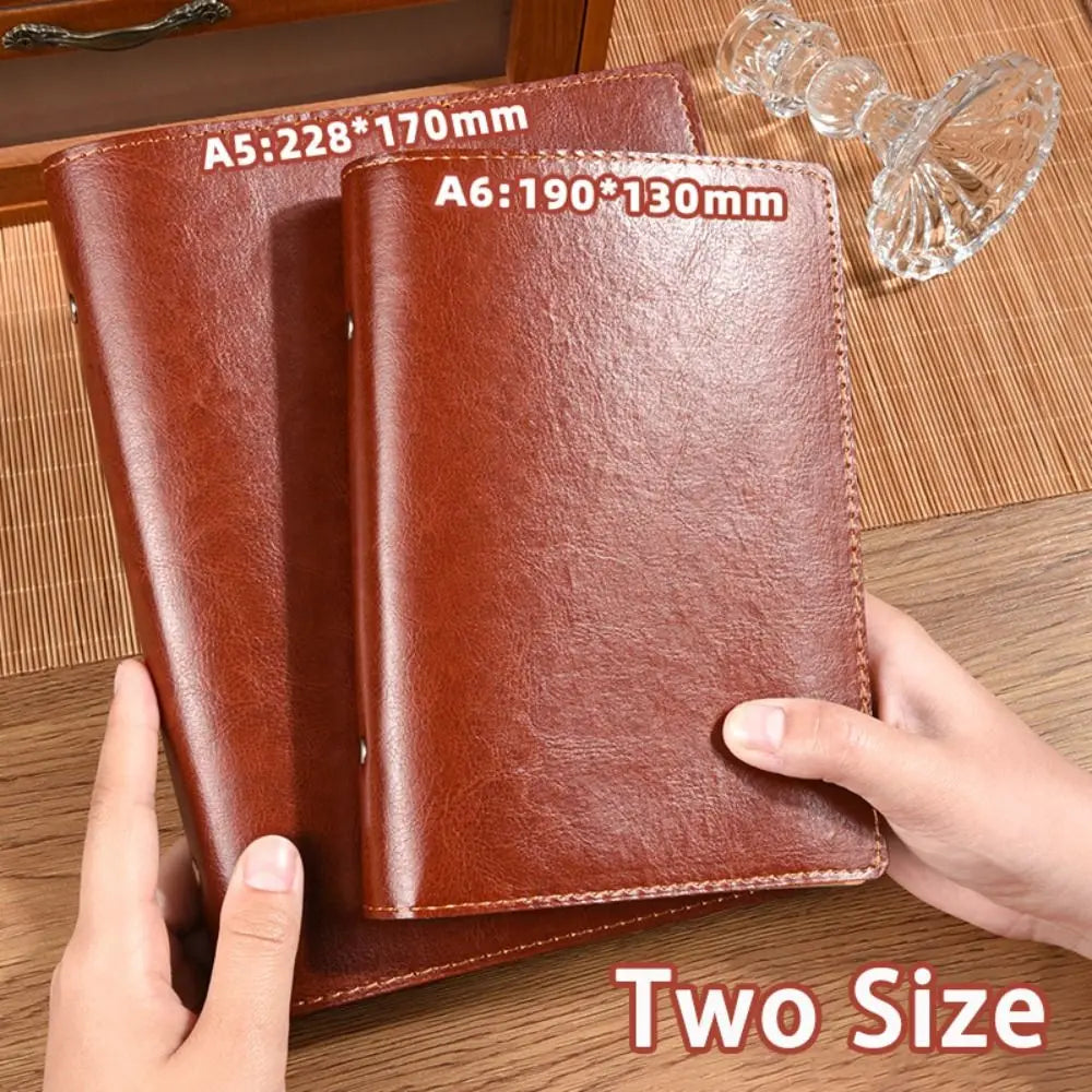 Vintage A5/A6 Notebook Loose-leaf PU Leather Diary Book Detachable Shell Binder Notepad Gift