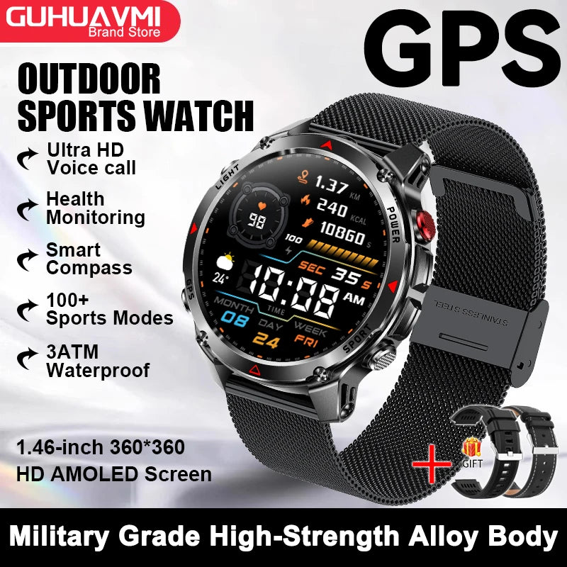 Smartwatch GPS 2026 con AMOLED 1.46", impermeabile 3ATM e batteria 540 mAh